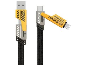 Kabel USB Typ-C/USB - USB Typ-C/Lightning AWEI CL-226 1.2 m Czarny