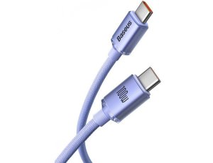 Kabel USB - USB-C BASEUS Crystal Shine 100W 2 m Fioletowy