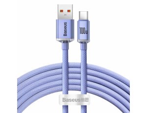 Kabel USB - USB-C BASEUS Crystal Shine 100W 2 m Fioletowy