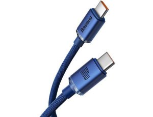 Kabel USB - USB-C BASEUS Crystal Shine 100W 2 m Niebieski