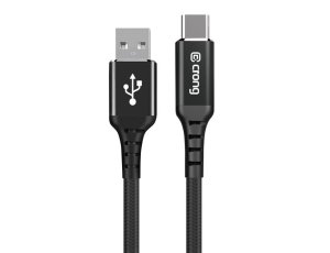 Kabel USB - USB-C CRONG Armor Link 0.25 m Czarny