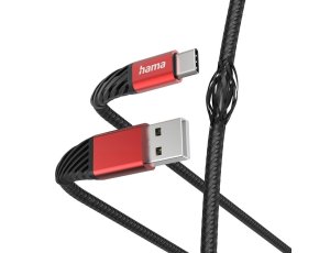 Kabel USB - USB-C HAMA Extreme 1.5 m Czarno-czerwony