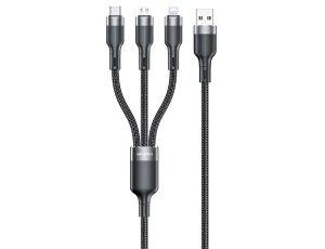 Kabel USB - USB-C/Lightning/Micro USB AWEI CL-975 100W 1.2 m Czarny