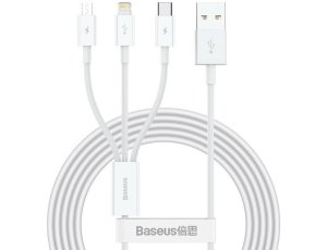 Kabel USB - USB-C/Lightning/Micro USB BASEUS Superior 0.5m Biały