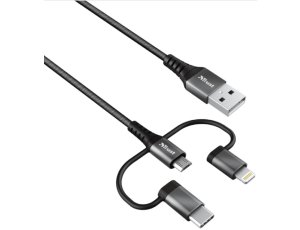 Kabel USB - USB-C/Lightning/Micro USB TRUST Keyla Strong 1m Czarny