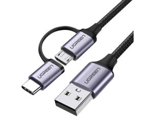 Kabel USB - USB-C/Micro USB UGREEN US177 1 m Czarny