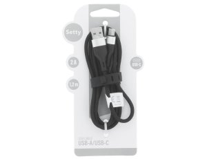 Kabel USB - USB-C SETTY KNA-C-1.221 2A 1.2 m Czarny
