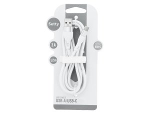 Kabel USB - USB-C SETTY KSA-C-1.220 2A 1.2 m Biały
