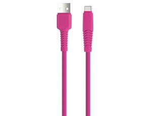 Kabel USB - USB-C XO KSC-C-1.526 2.1A 1.5 m Różowy