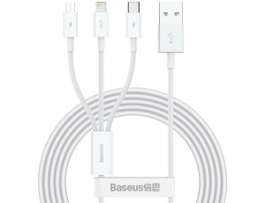 Kabel USB - USB - Lightning/USB-C/Micro USB BASEUS Superior Series CAMLTYS-02 1.5 m Biały