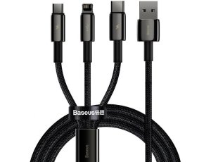 Kabel USB - USB - Lightning/USB-C/Micro USB BASEUS Tungsten Gold CAMLTWJ-01 1.5m Czarny