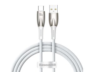 Kabel USB - USB Typ-C BASEUS Glimmer 100W 1 m Biały