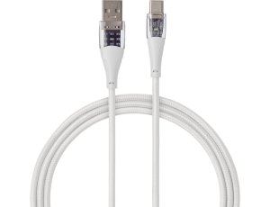 Kabel USB - USB Typ-C QUALO Transparent QTCN-AC-00 1.5 m  Biały