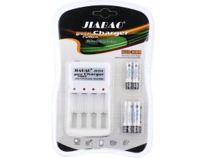 Ładowarka do akumulatorków paluszków AA AAA + 4 akumulatory 600mah 1271