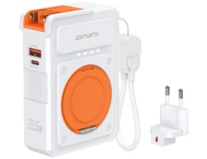 Ładowarka hybrydowa 4SMARTS 6w1 PD 22.5W z powerbankiem 10000 mAh + kabel USB-C - USB-C Biały