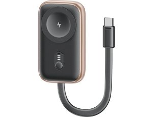 Ładowarka indukcyjna 2w1 USAMS CD245 do Apple Watch z powerbankiem 1200 mAh Szary