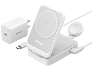 Ładowarka indukcyjna ANKER B2557322 MagGo 3w1 15W Biały Qi2 MagSafe