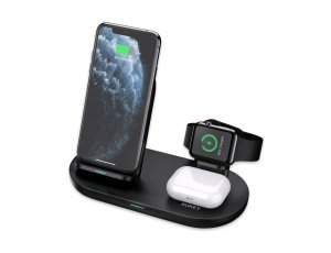 Ładowarka indukcyjna AUKEY LC-A3 3w1 10W Czarny