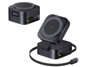 Ładowarka indukcyjna BASEUS Picogo 2w1 67W Czarny Qi2 MagSafe