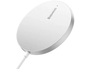 Ładowarka indukcyjna BASEUS Simple Mini 3 15W Srebrny Qi MagSafe