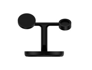 Ładowarka indukcyjna BASEUS Swan 3w1 15W Czarna Qi MagSafe