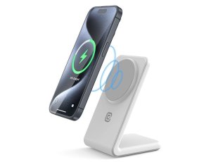 Ładowarka indukcyjna CRONG MagSpot Stand 2w1 15W Biały MagSafe