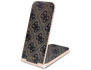 Ładowarka indukcyjna GUESS 4G Pattern 2w1 15W Brązowy MagSafe