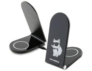 Ładowarka indukcyjna KARL LAGERFELD 2w1 Choupette 15W Czarny MagSafe