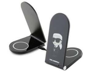 Ładowarka indukcyjna KARL LAGERFELD 2w1 Ikonik 15W Czarny MagSafe