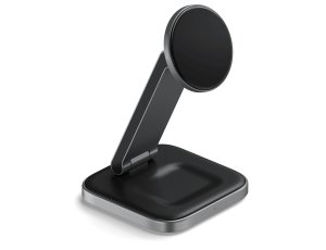 Ładowarka indukcyjna SATECHI 2w1 Foldable Charging Stand 15W Szary Qi2 MagSafe