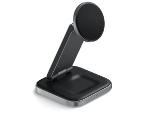 Ładowarka indukcyjna SATECHI 3w1 Foldable Charging Stand 15W Szary Qi2 MagSafe