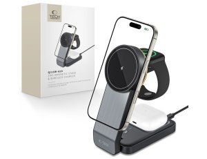 Ładowarka indukcyjna TECH-PROTECT QI15W-A28 3w1 Wireless Czarny Qi MagSafe