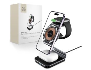 Ładowarka indukcyjna TECH-PROTECT QI15W-A29 3w1 Magnetic 15W Czarny Qi MagSafe