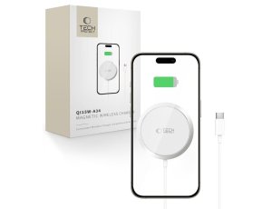 Ładowarka indukcyjna TECH-PROTECT QI15W-A34 Magnetic 15W Biały Qi MagSafe