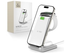 Ładowarka indukcyjna TECH-PROTECT QI15W-A36 3w1 10W Biały Qi MagSafe