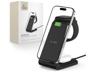 Ładowarka indukcyjna TECH-PROTECT QI15W-A36 3w1 10W Czarny Qi MagSafe