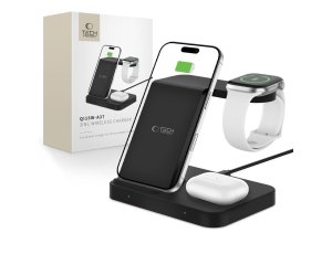 Ładowarka indukcyjna TECH-PROTECT QI15W-A37 3w1 Czarny Qi MagSafe