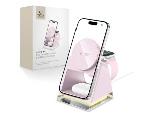Ładowarka indukcyjna TECH-PROTECT QI15W A43 3w1 Różowy Qi MagSafe