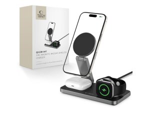 Ładowarka indukcyjna TECH-PROTECT QI15W-A47 3w1  Czarny Qi MagSafe