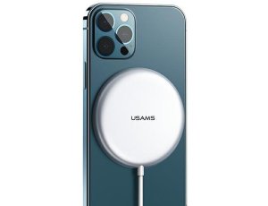 Ładowarka indukcyjna USAMS CD160DZ01 15W Srebrny Qi MagSafe