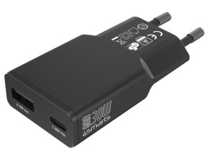 Ładowarka sieciowa 4SMARTS FlatPlug Duos 30W GaN Czarny