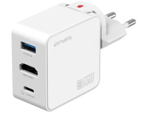 Ładowarka sieciowa 4SMARTS Flex 65W + Kabel USB-C - USB-C Biały