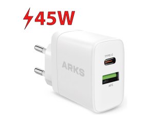 Ładowarka sieciowa ARKS ARTR1USBTC45W 45W Biały