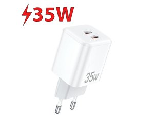 Ładowarka sieciowa AWEI PD65-EU GaN 35W Biały