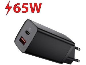 Ładowarka sieciowa BASEUS GaN2 Lite CCGAN2L-B01 A+C 65W Czarny