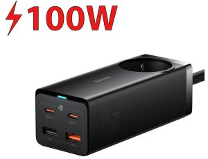 Ładowarka sieciowa BASEUS GaN3 Pro 100W Czarny PSZM000401