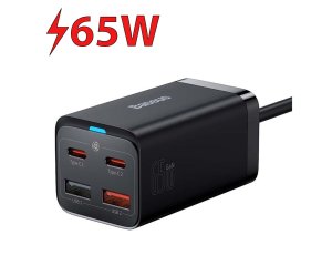 Ładowarka sieciowa BASEUS GaN3 Pro 65W + kabel USB-C - USB-C Czarny