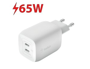 Ładowarka sieciowa BELKIN BoostCharge Pro GaN PPS WCH013VFWH 65W Biały