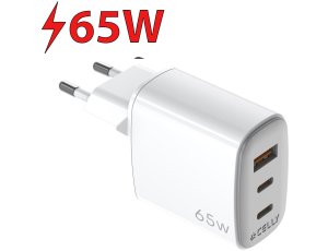 Ładowarka sieciowa CELLY GaN 65W Biały