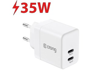 Ładowarka sieciowa CRONG Ultra Compact GaN 35W PD Biały